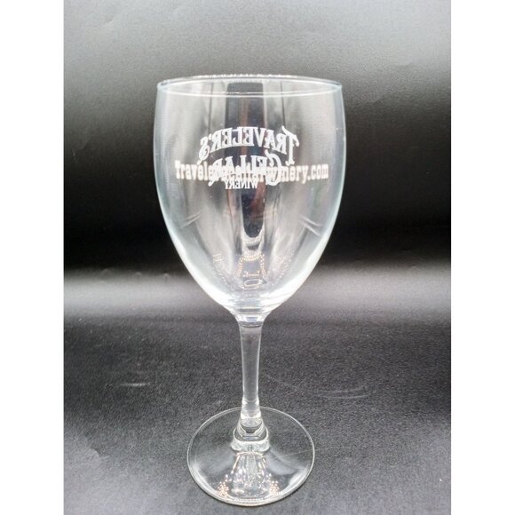 Travelers Cellar Winery Wine Glass Clear 8 inches Tall Stemware Logo Collectible - Picture 6 of 9